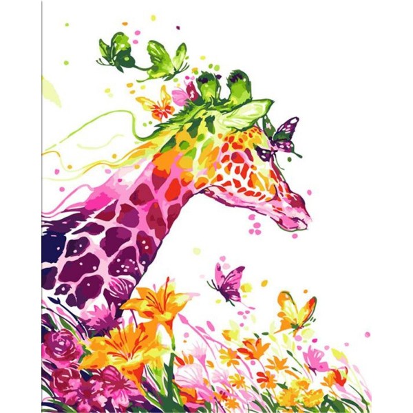 Colorful giraffe Painting By Numbers UK