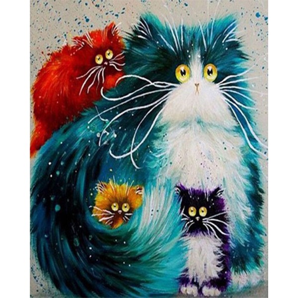 Colorful cats Painting By Numbers UK