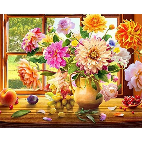 Colorful flowers and fruits Painting By Numbers UK