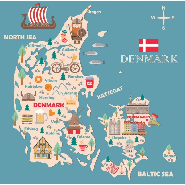 Denmark Map - 40*40cm Painting By Numbers UK