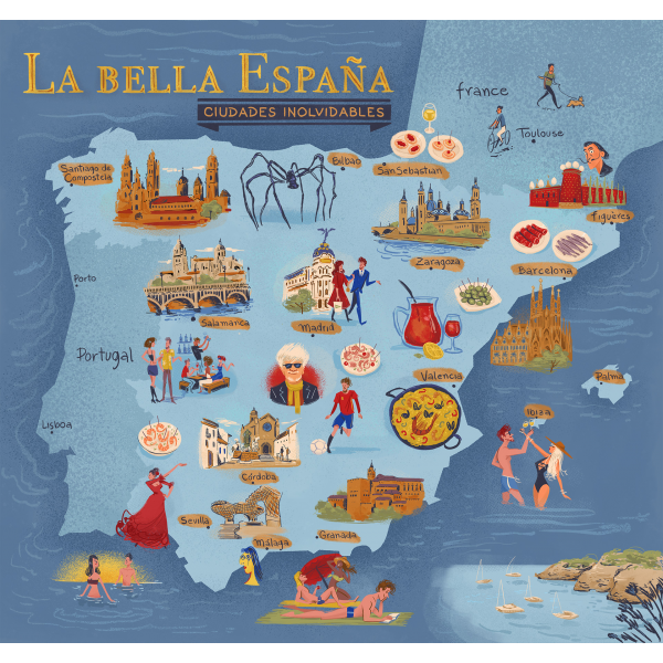 Spain Map - 40*40cm Painting By Numbers UK
