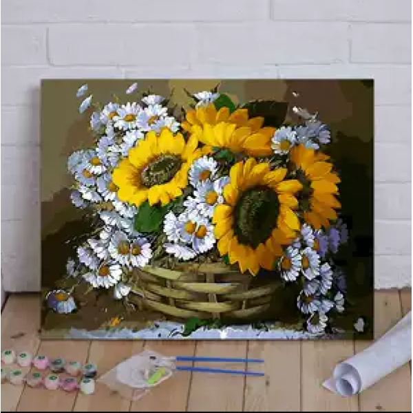 Flower basket- 40*50cm Painting By Numbers UK