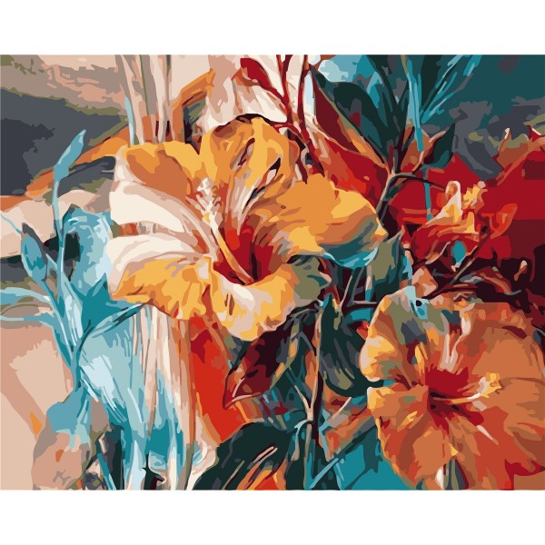 Flower hibiscus Painting By Numbers UK