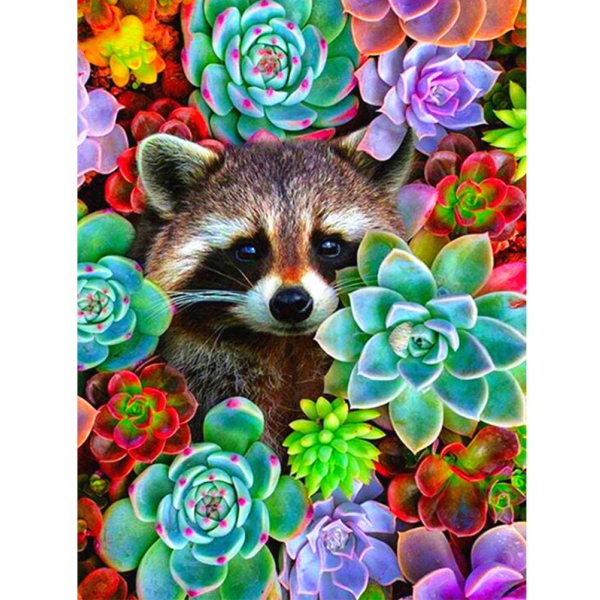 Raccoon and flower Painting By Numbers UK
