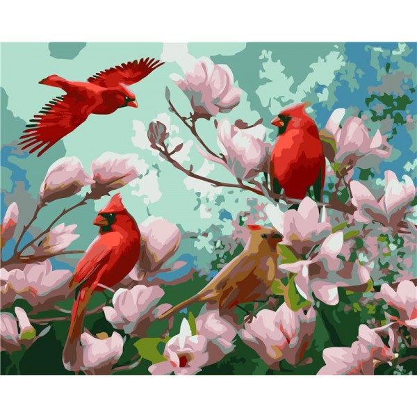 Flowers and birds Painting By Numbers UK