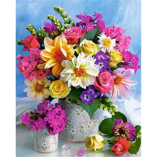 Colorful flowers Painting By Numbers UK